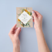 自然ラバ結婚ーズForal Greenery素朴 Boho チラシ (手)