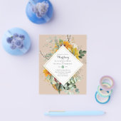 自然ラバ結婚ーズForal Greenery素朴 Boho チラシ (シングル)
