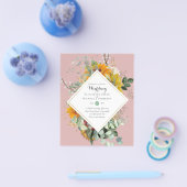 自然ラバ結婚ーズForal Greenery素朴 Boho チラシ (シングル)