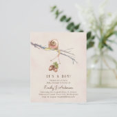 自然ラブカタツムリ男の赤ちゃんシャワー招待状 (スタンド正面)