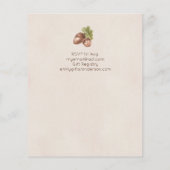 自然ラブバード赤ちゃんシャワー招待状 (裏面)