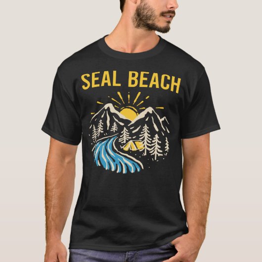 自然ランドスケープシールビーチ Tシャツ (正面)