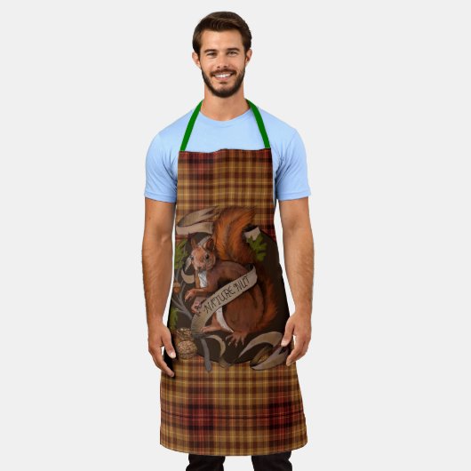 自然リス エプロン (着用した状態)