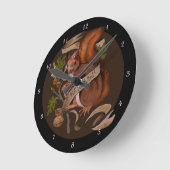 自然リス ラウンド壁時計 (傾斜)