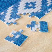 自然リネン繊維の民族オーナメント ジグソーパズル (側面)