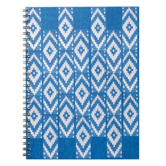 自然リネン繊維の民族オーナメント ノートブック (正面)