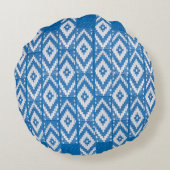 自然リネン繊維の民族オーナメント ラウンドクッション (裏面)