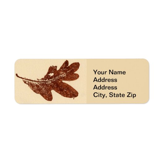 自然リーフプリントシエナオーク葉秋 ラベル (正面)