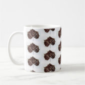自然リーフプリント秋の茶色のシカモア青。 コーヒーマグカップ (左)