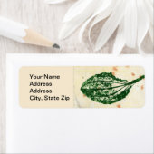 自然リーフプリント、一般的なプランタンの葉。 ラベル (インサイチュ)