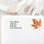 自然リーフプリント、大きなオレンジ色のカエデの葉。 ラベル (インサイチュ)