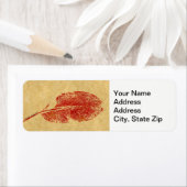 自然リーフプリント、紅葉淡黄褐色。 ラベル (インサイチュ)