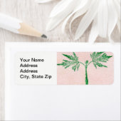 自然リーフプリント、緑の春カエデの双子。 ラベル (インサイチュ)