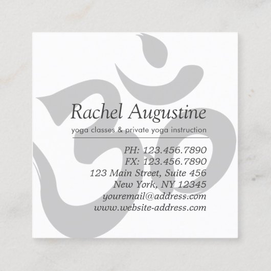 自然レイキマスター&ヨガメディテーションインストラクター スクエア名刺 (裏面)