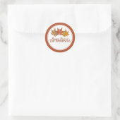 自然レッドオータムメイプルリーフハーベ素朴スト ラウンドシール (バッグ)