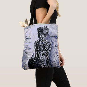 自然レディトートバッグ – 白黒絵画ズバッグ トートバッグ