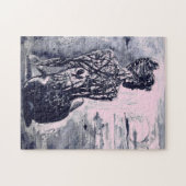 自然レディ – 白黒水絵画色 ジグソーパズル (横)