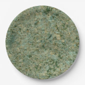 自然ロックフォトジオロジーグリーンテクスチャ ペーパープレート (正面)
