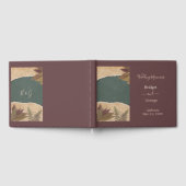 自然ヴィンテージボホシックな緑結婚草 ゲストブック (全面)