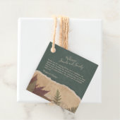 自然ヴィンテージボホシックな緑結婚草 フェイバータグ (インサイチュ)