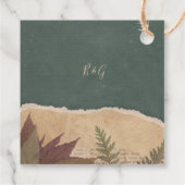 自然ヴィンテージボホシックな緑結婚草 フェイバータグ (裏面)