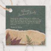 自然ヴィンテージボホシックな緑結婚草 フェイバータグ (正面)