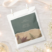 自然ヴィンテージボホシックな緑結婚草 フェイバーバッグ (クリップ留めされた状態)