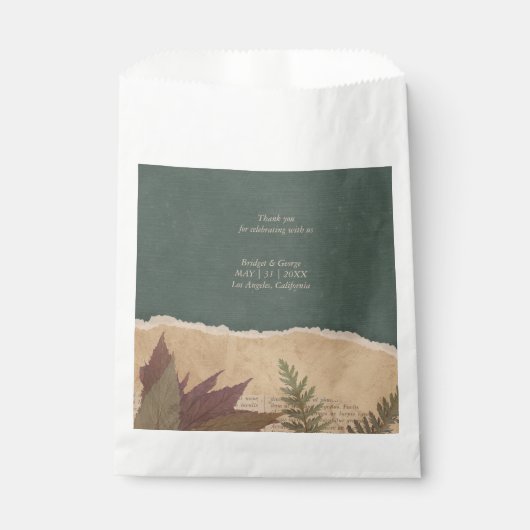 自然ヴィンテージボホシックな緑結婚草 フェイバーバッグ (正面)