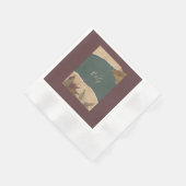 自然ヴィンテージボホシックな緑結婚草 縁ありカクテルナプキン (角)