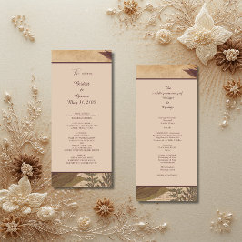 自然ヴィンテージボホシックグリーンリー結婚メニュー プログラム