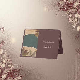 自然ヴィンテージbohoシック緑の座席独身のカード サンキューカード