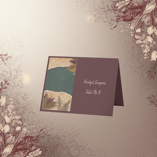 自然ヴィンテージbohoシック緑の座席独身のカード サンキューカード