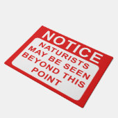 自然主義者 – 警告標識通知 ドアマット (アングル)