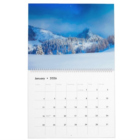 自然予定表ホーム/オフィスウォールカレンダー カレンダー (1月 2026)