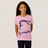 自然体操ガール |アニマルプリント体操 Tシャツ (正面フル)