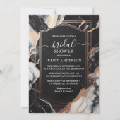 自然作品が積み重ねられた石の大理石ブライダルシャワー 招待状 (正面)
