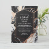 自然作品が積み重ねられた石の大理石ブライダルシャワー 招待状 (スタンド正面)