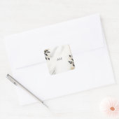 自然作業積み重ね石大理石ブライダルシャワー スクエアシール (封筒)