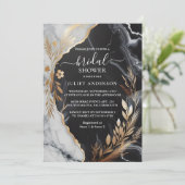 自然作業積み重ね石大理石ブライダルシャワー 招待状 (スタンド正面)