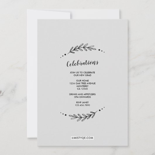 自然光卒業発表 招待状 (裏面)