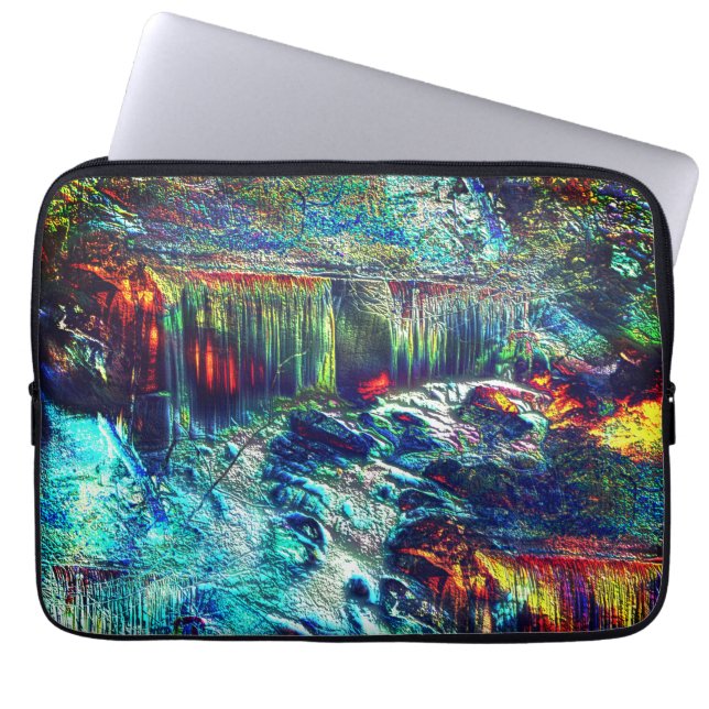 自然写真で作られたカビのような質感 ラップトップスリーブ (正面)