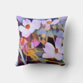 自然写真の紫と青のフローラ クッション (裏面)