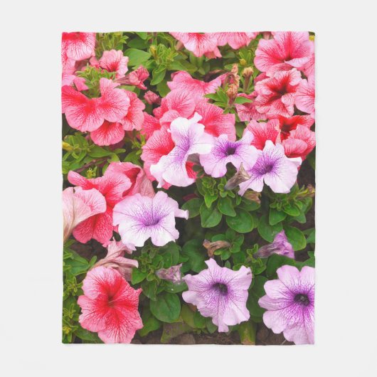 自然写真は美しいペチュニアの花。計画 フリースブランケット (正面)
