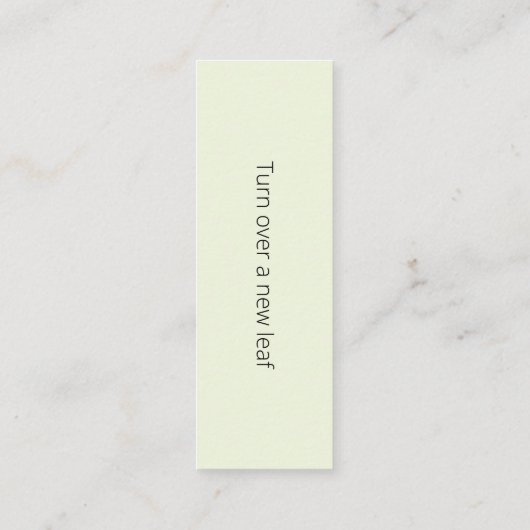 自然写真グリーン離れブックマークNew Leaf スキニー名刺 (裏面)