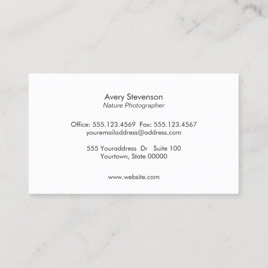 自然写真ドラゴンフライのロゴシャルボード 名刺 (裏面)