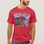 自然写真ハウススパロウ桜バーダー Tシャツ (正面)