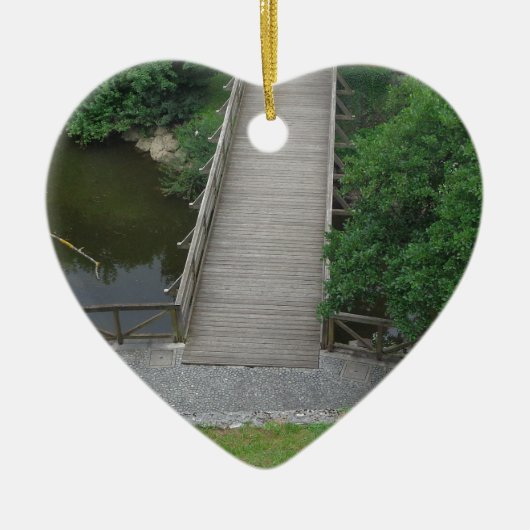 自然写真パークブリッジツリーズグリーン セラミックオーナメント (正面)