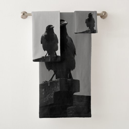 自然写真撮影BlackBirds Crows バスタオルセット (インサイチュ)
