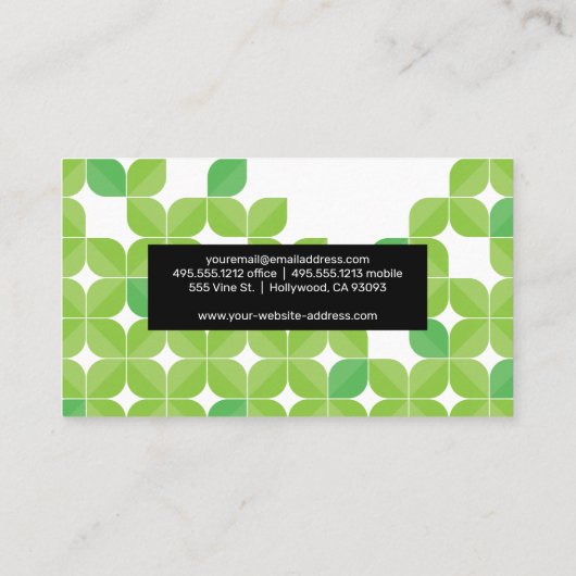 自然写真 |グリーンリーフイラストレーション 名刺 (裏面)