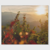 自然写真，山を見渡す緑の木 ラッピングペーパー (フラット)